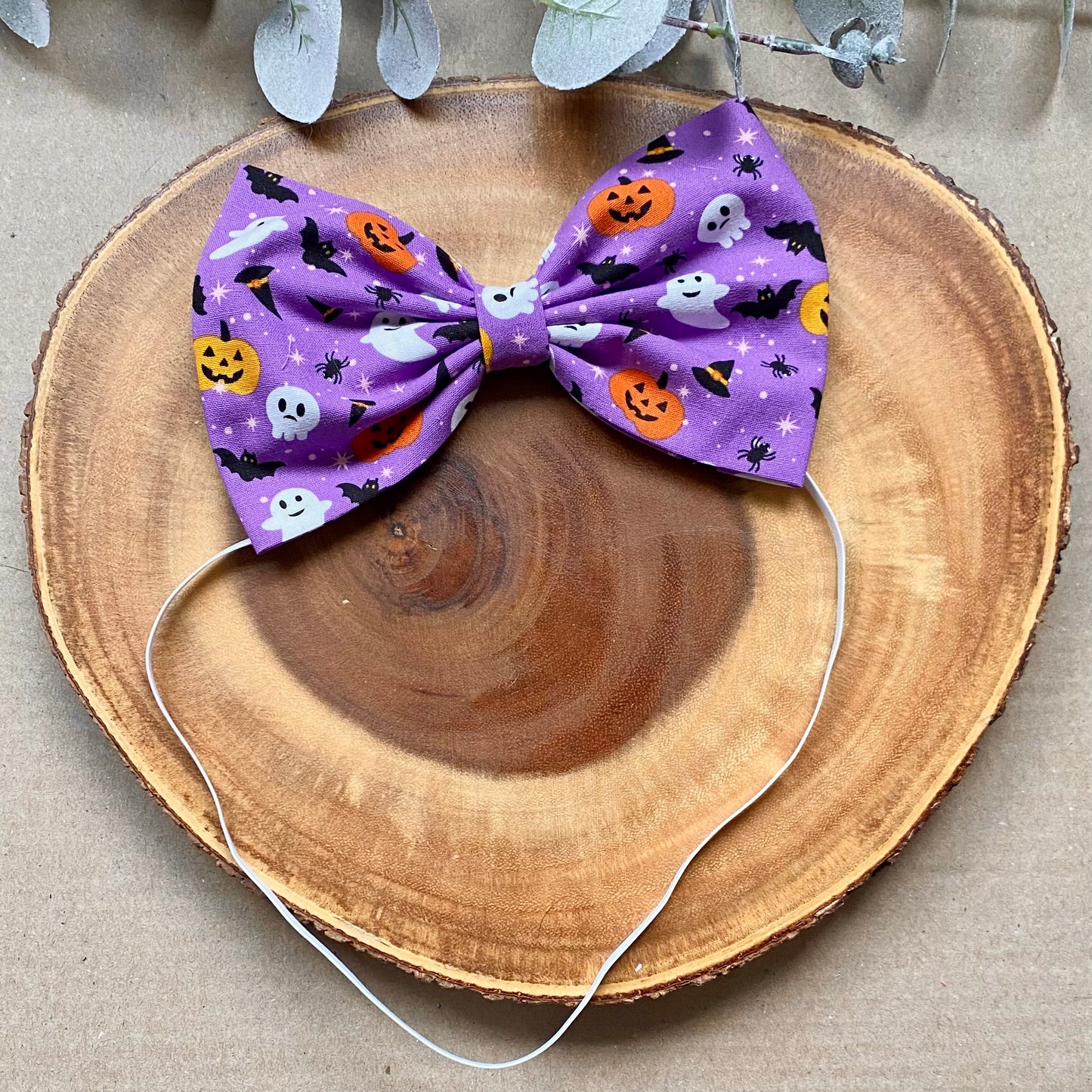 Halloween Treats Dog Bowtie & Head Bow