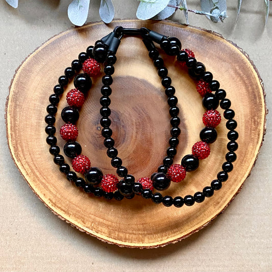 Gothic Vamp Vibes 3 String Beaded Collar