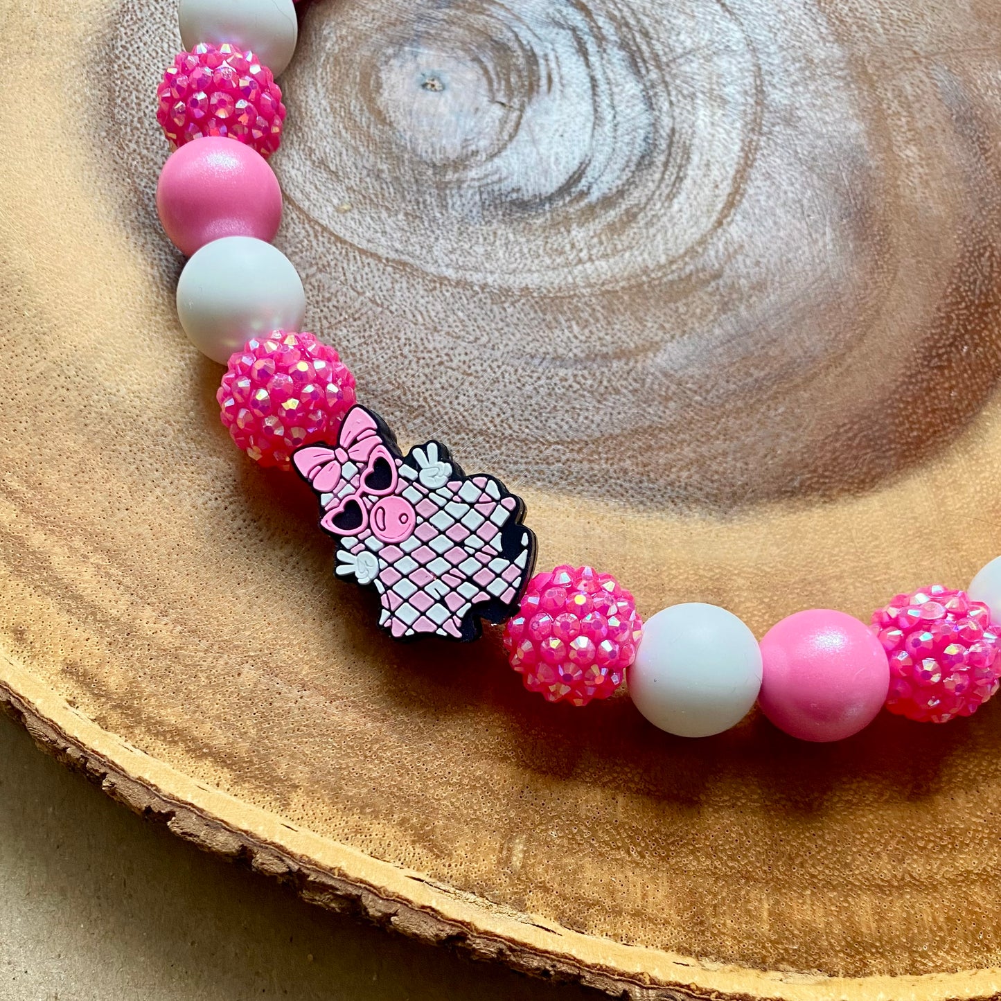 Pink Boo Beaded Collar