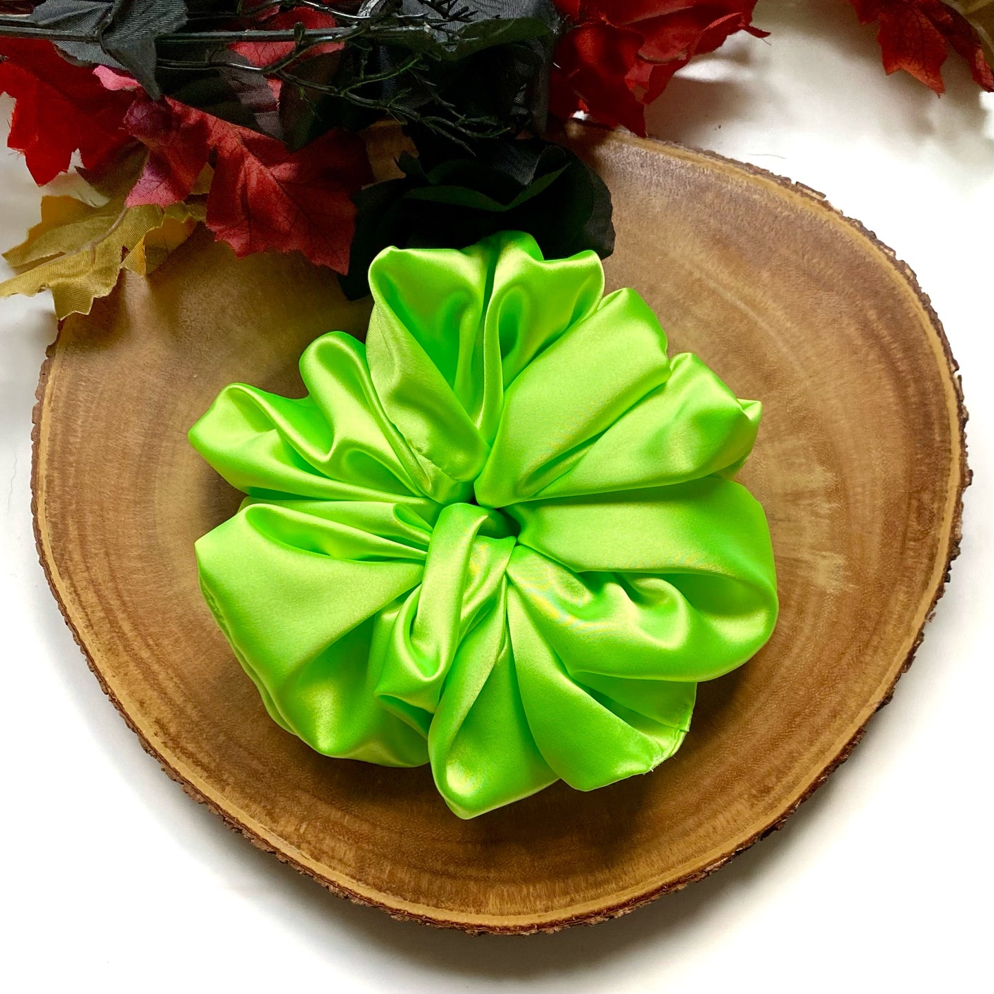 Lime Green Beetlejuice Large Scrunchie