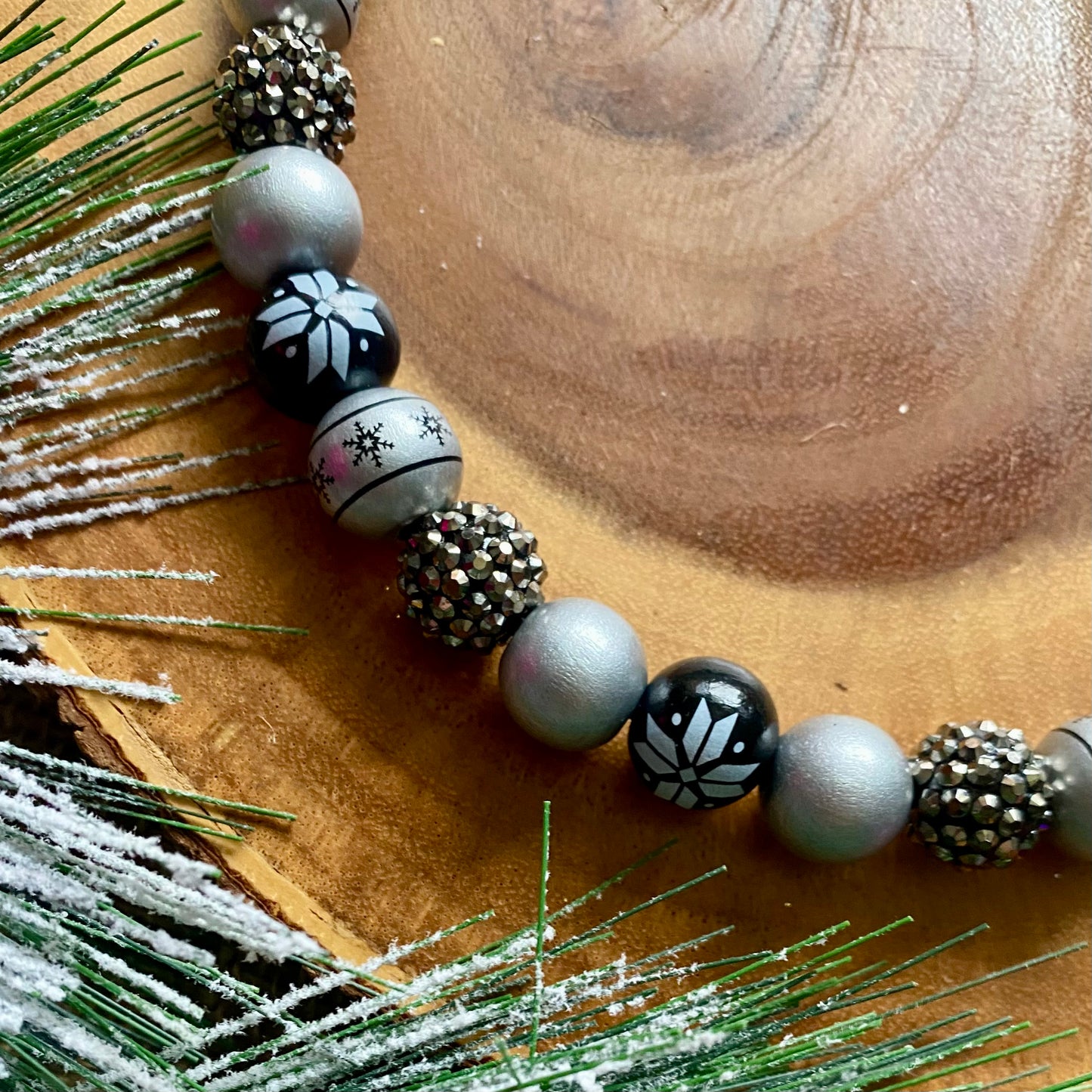 Classy Christmas Beaded Dog Collar