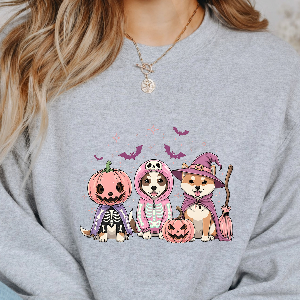 Bully Love Boutique Summerween costume crewneck featuring colorful Halloween-themed 3D design on a casual sweatshirt