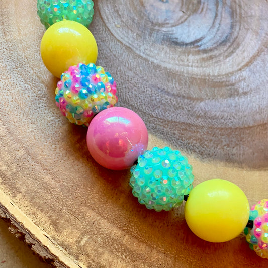 Spring Love Bubblegum Beaded Collar