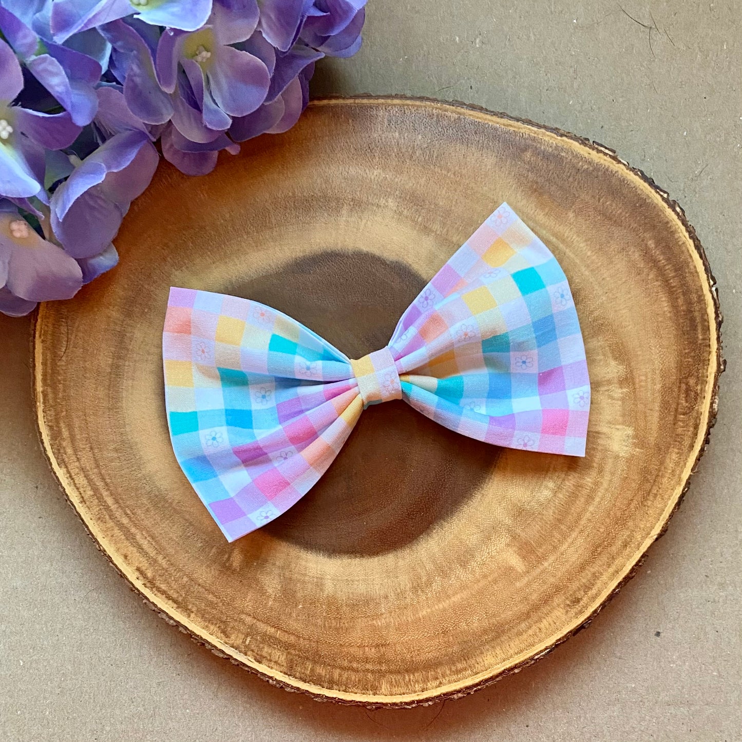Spring Time Plaid Bowtie & Head Bow