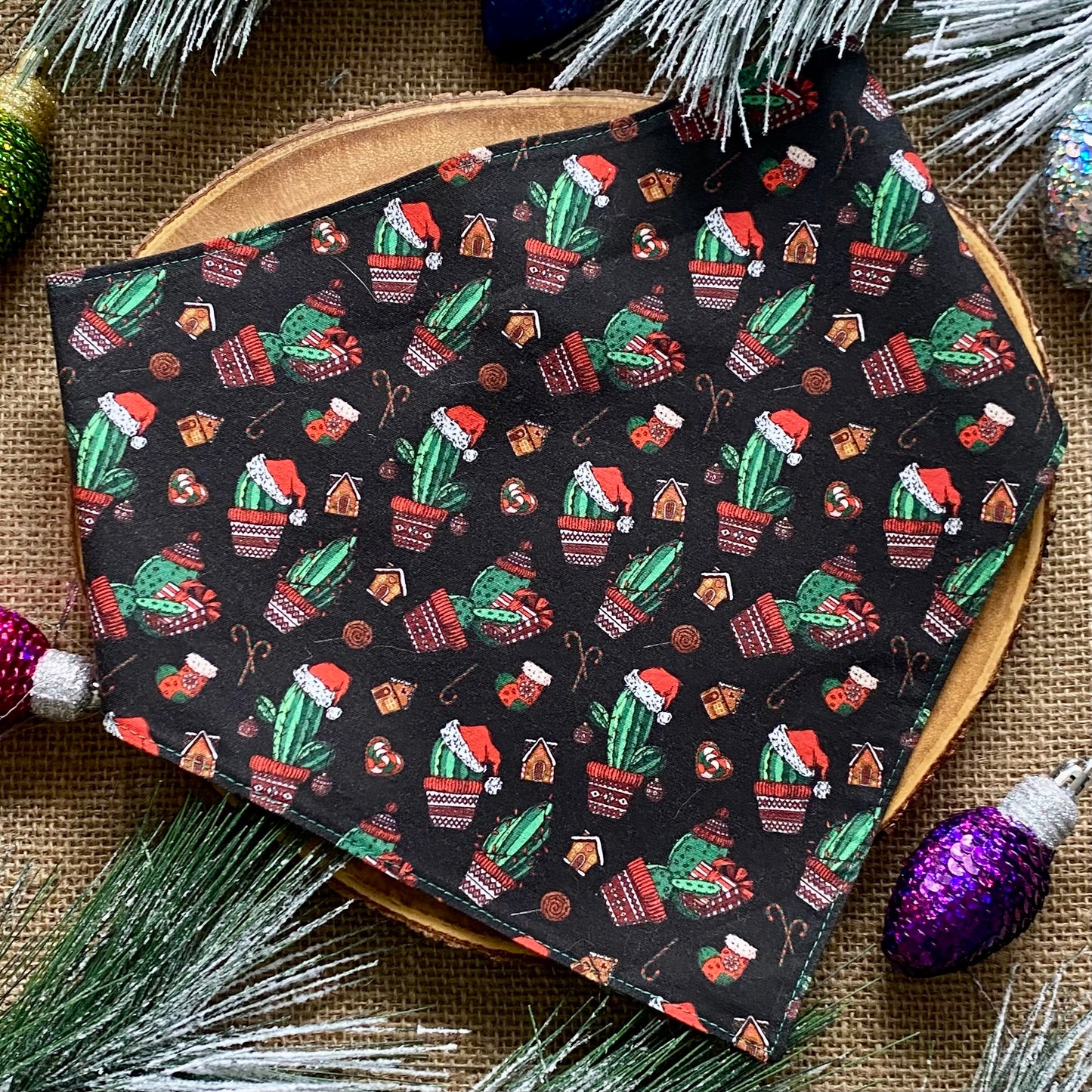 Christmas Cactus Dog Bandana