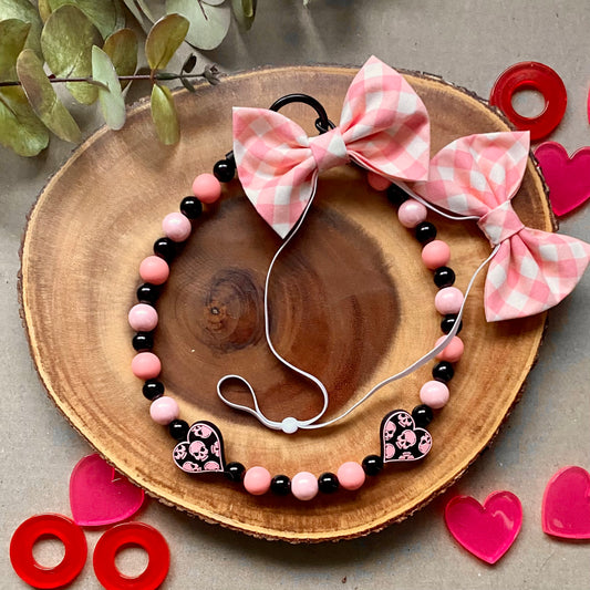 Pink Plaid Double Bows