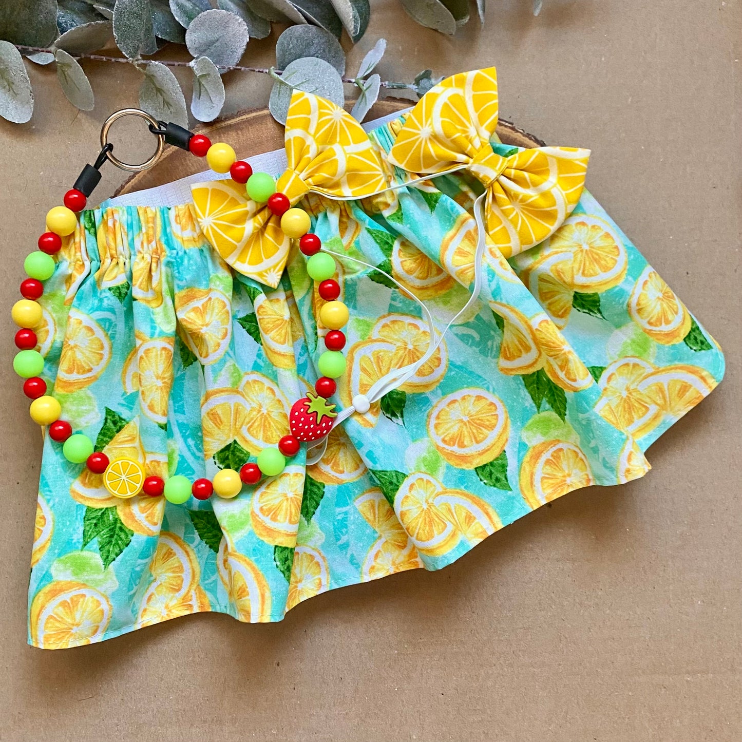 Lemon Dog Double Bows