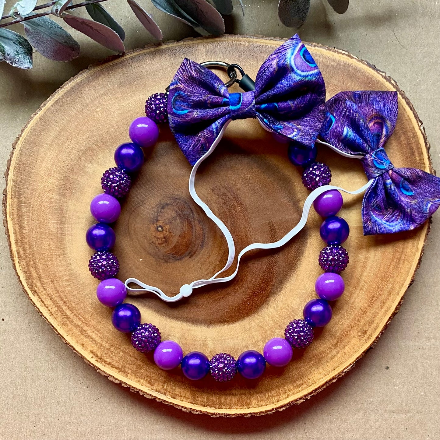 Amethyst Sky Dog Beaded Collar