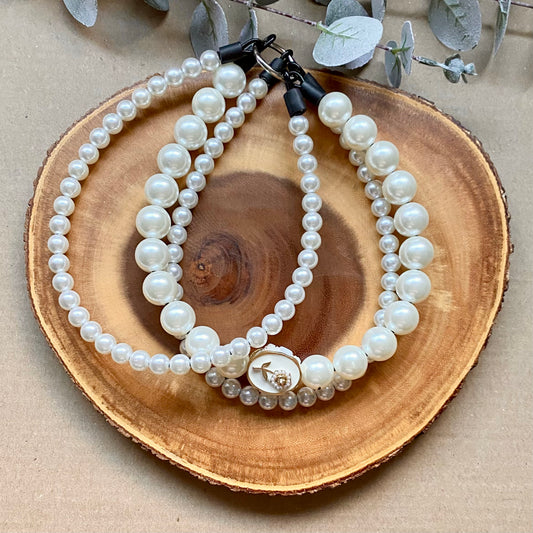 Victorian Rose Ivory 3 String Beaded Collar