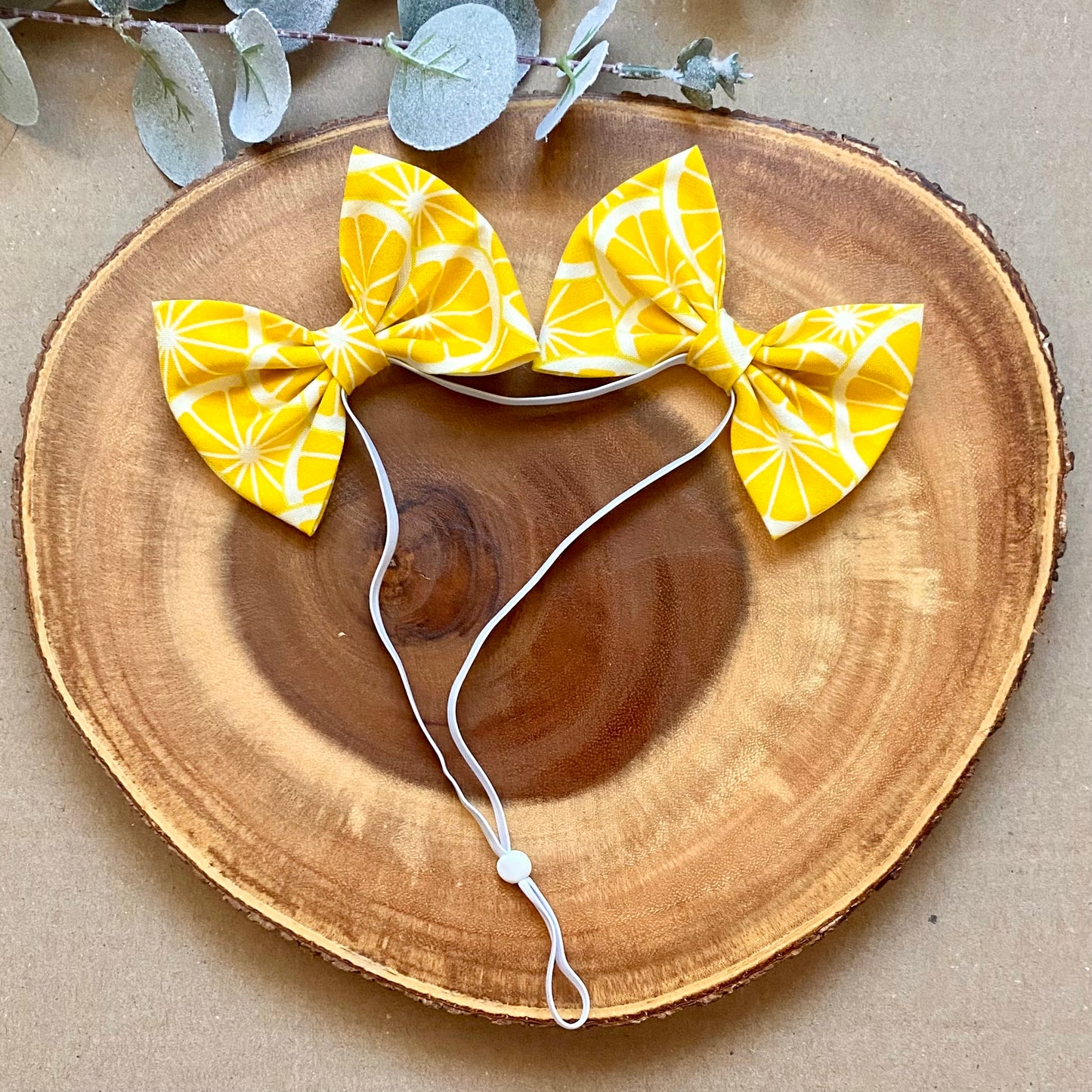 Lemon Dog Double Bows