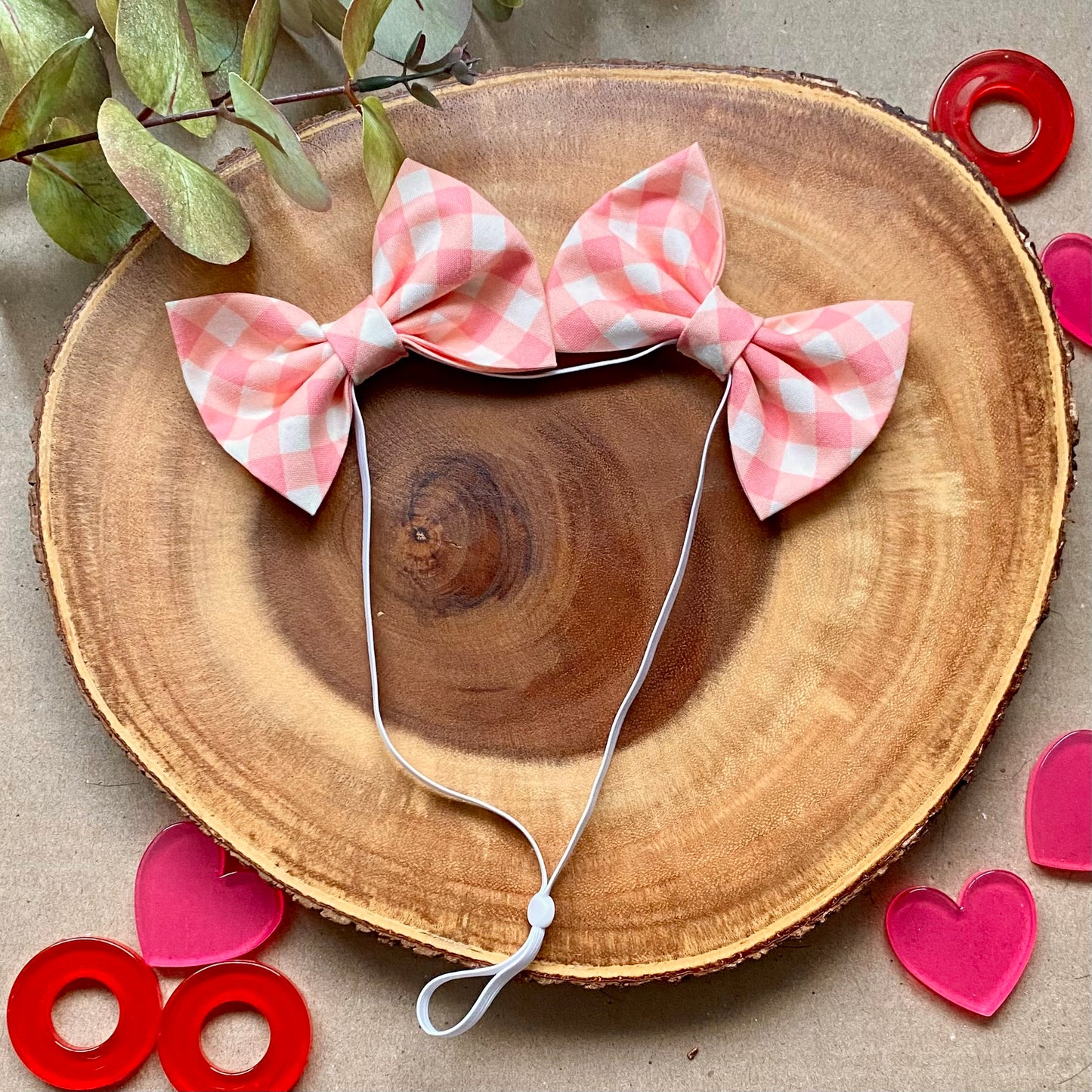 Pink Plaid Double Bows