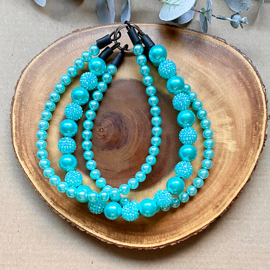 Tiffany Blue 3 String Beaded Collar