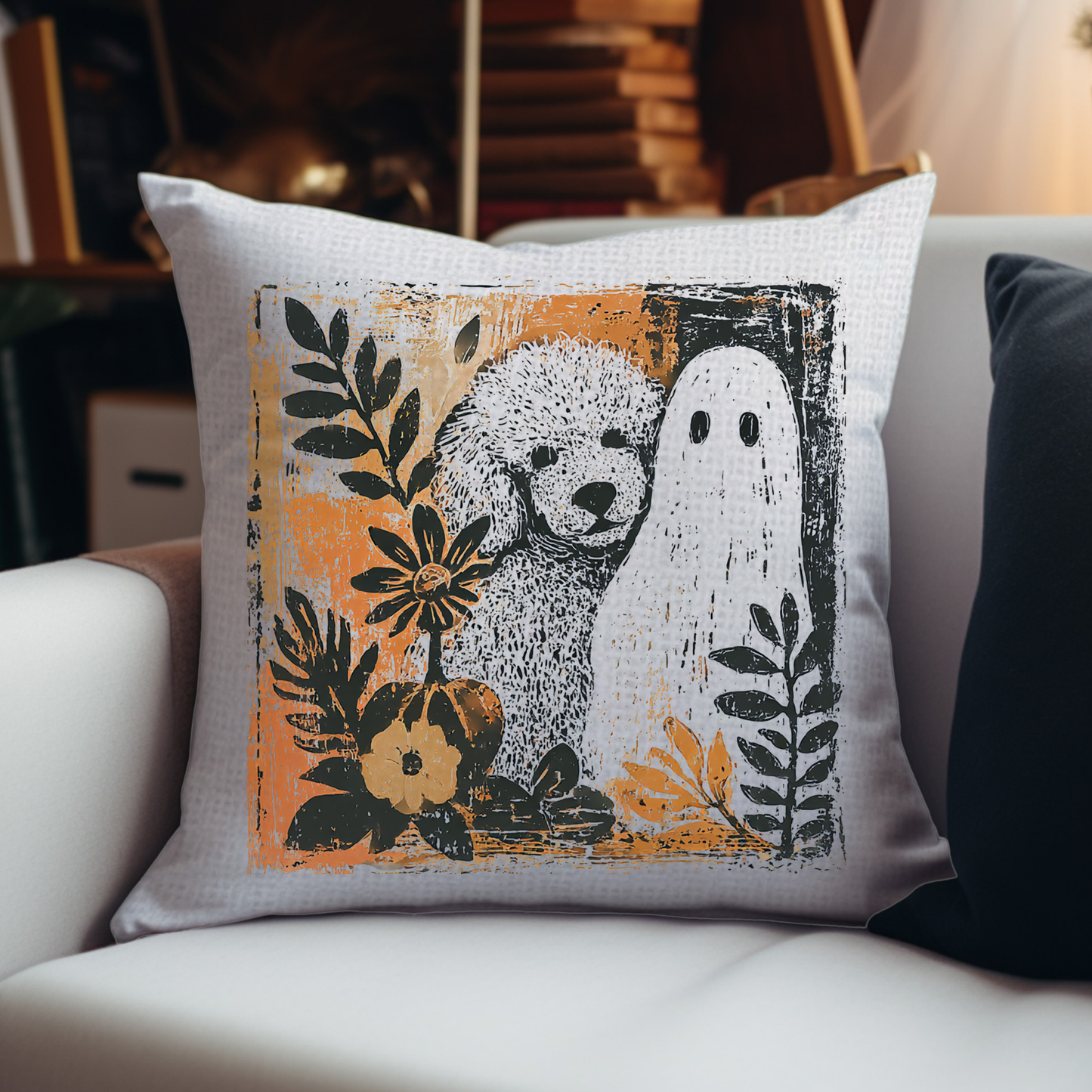 Summerween Poodle Pillow