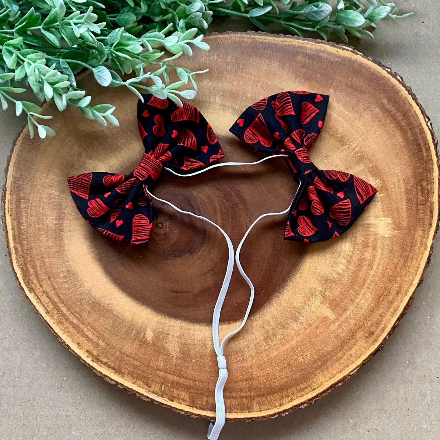 Doodle Hearts Dog Double Bows - Bully Love Boutique