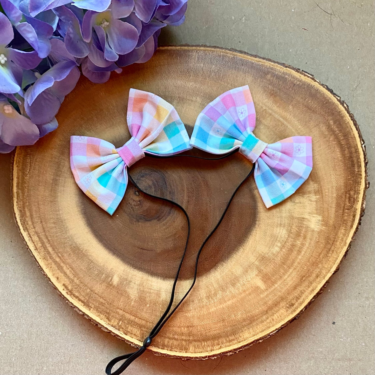 Spring Time Plaid Double Bows