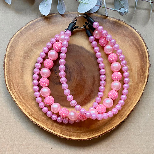 Pink 3 String Beaded Collar