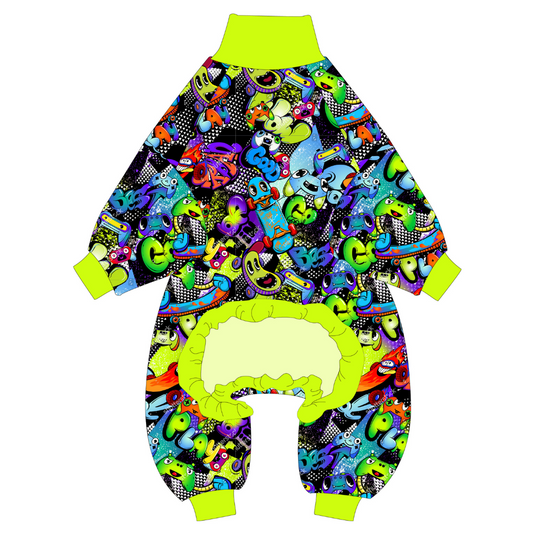 Graffiti Dog Pajamas - Urban Pet PJs for Big Dogs - Bully Love Boutique