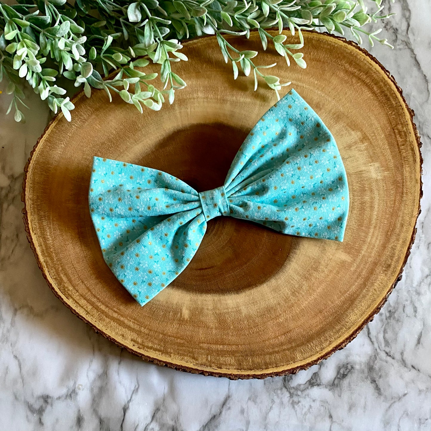 Teal Sparkle Bowtie & Head Bow