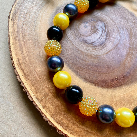 Honey Bee Bubblegum Dog Beaded Collar