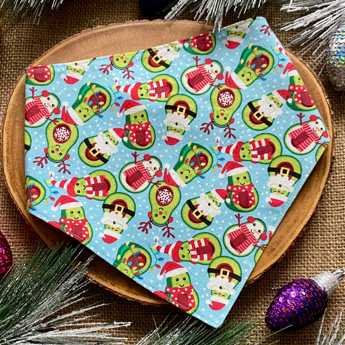 Avocado Christmas Dog Bandana