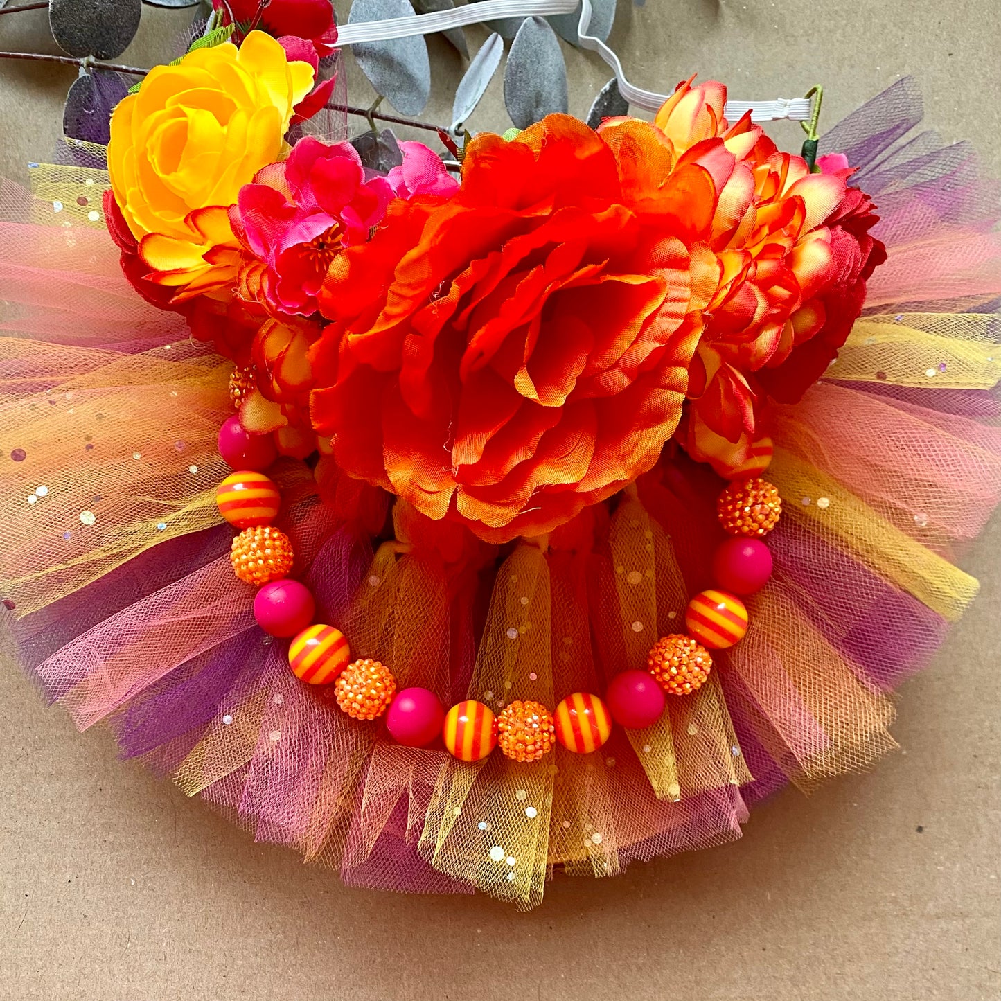 Blood Orange Dog Beaded Collar