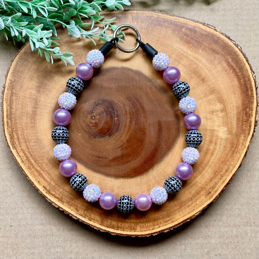 Purple Spiderwebs Bubblegum Dog Beaded Collar