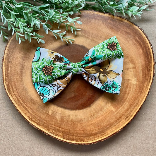 Spring Floral Dog Bowtie & Head Bow
