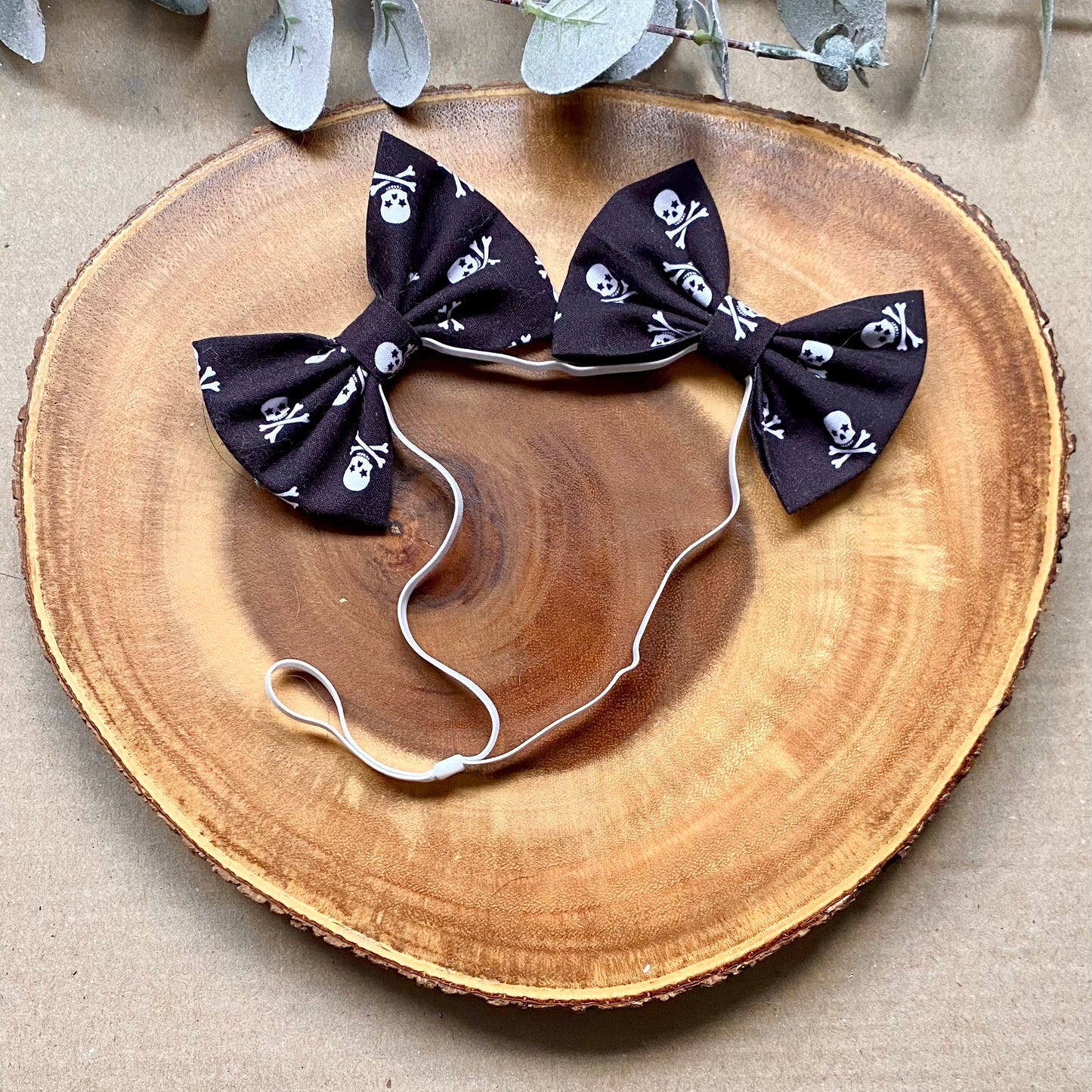 Skulls Dog Double Bows