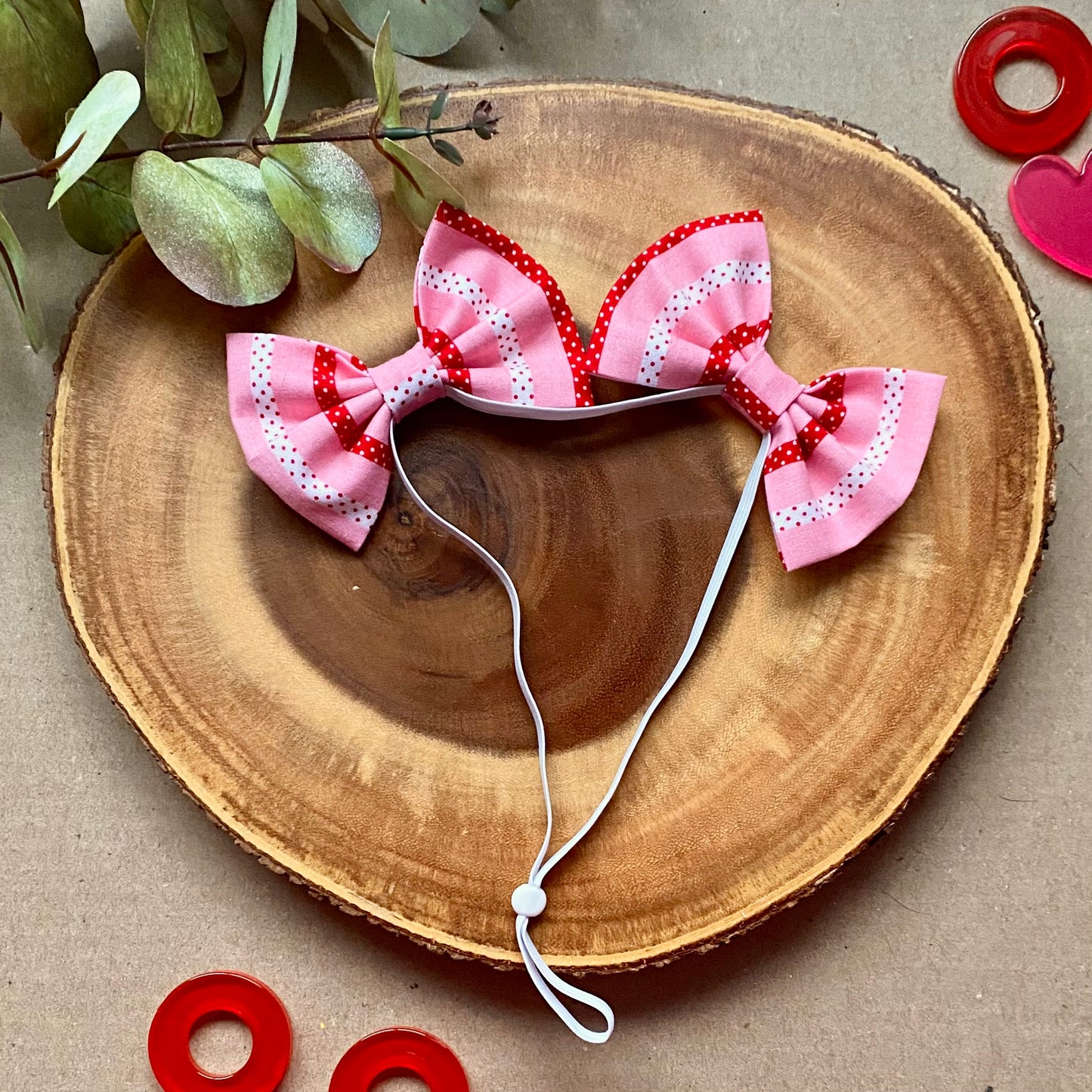 Pink Stripes Double Bows