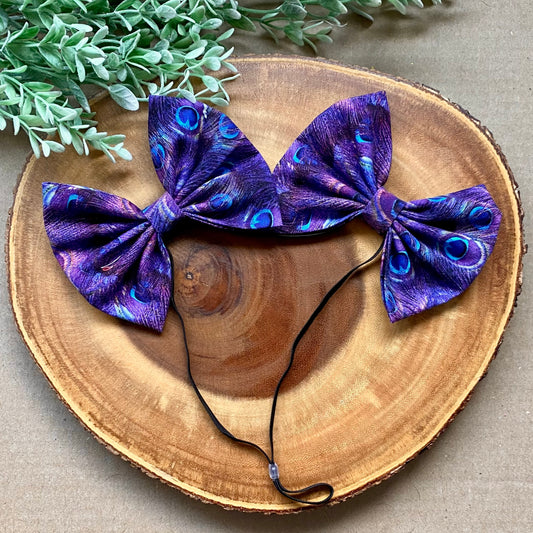 Peacock Jumbo Double Dog Bows
