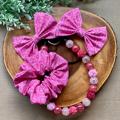 Pink Paisley Cotton Scrunchie
