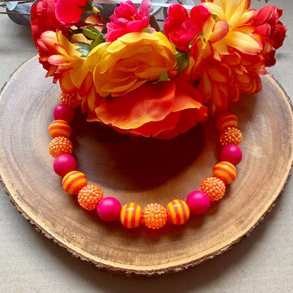 Blood Orange Dog Beaded Collar