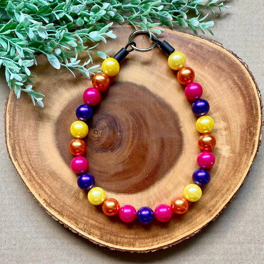 Sunset Bubblegum Dog Beaded Collar