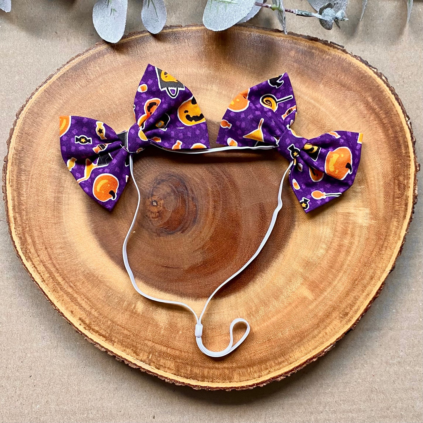 Halloween Candy Dog Double Bows