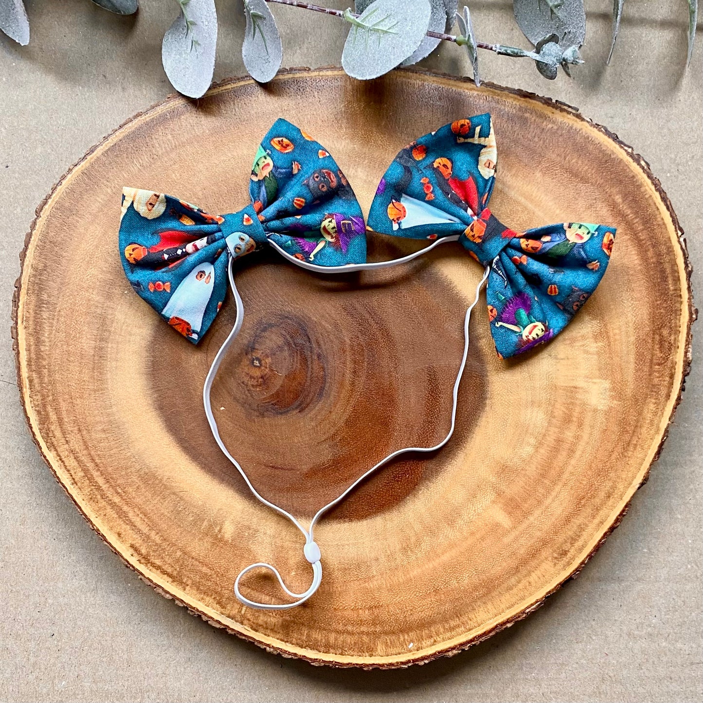 Halloween Party Dog Double Bows