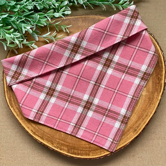 Pink Plaid Dog Bandana