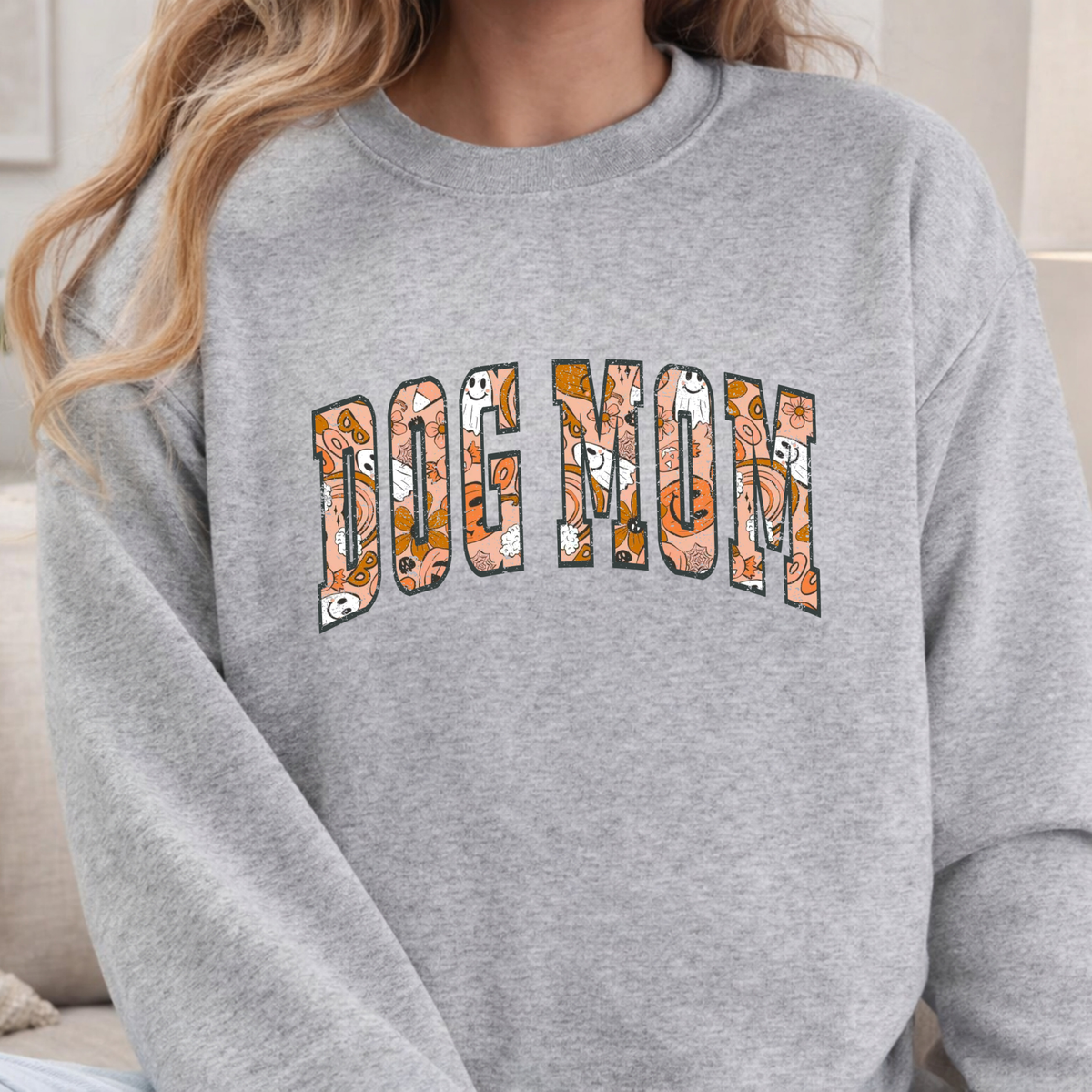 Autumn Dog Mom crewneck sweatshirt by Bully Love Boutique featuring a cozy design with dog-themed graphics.