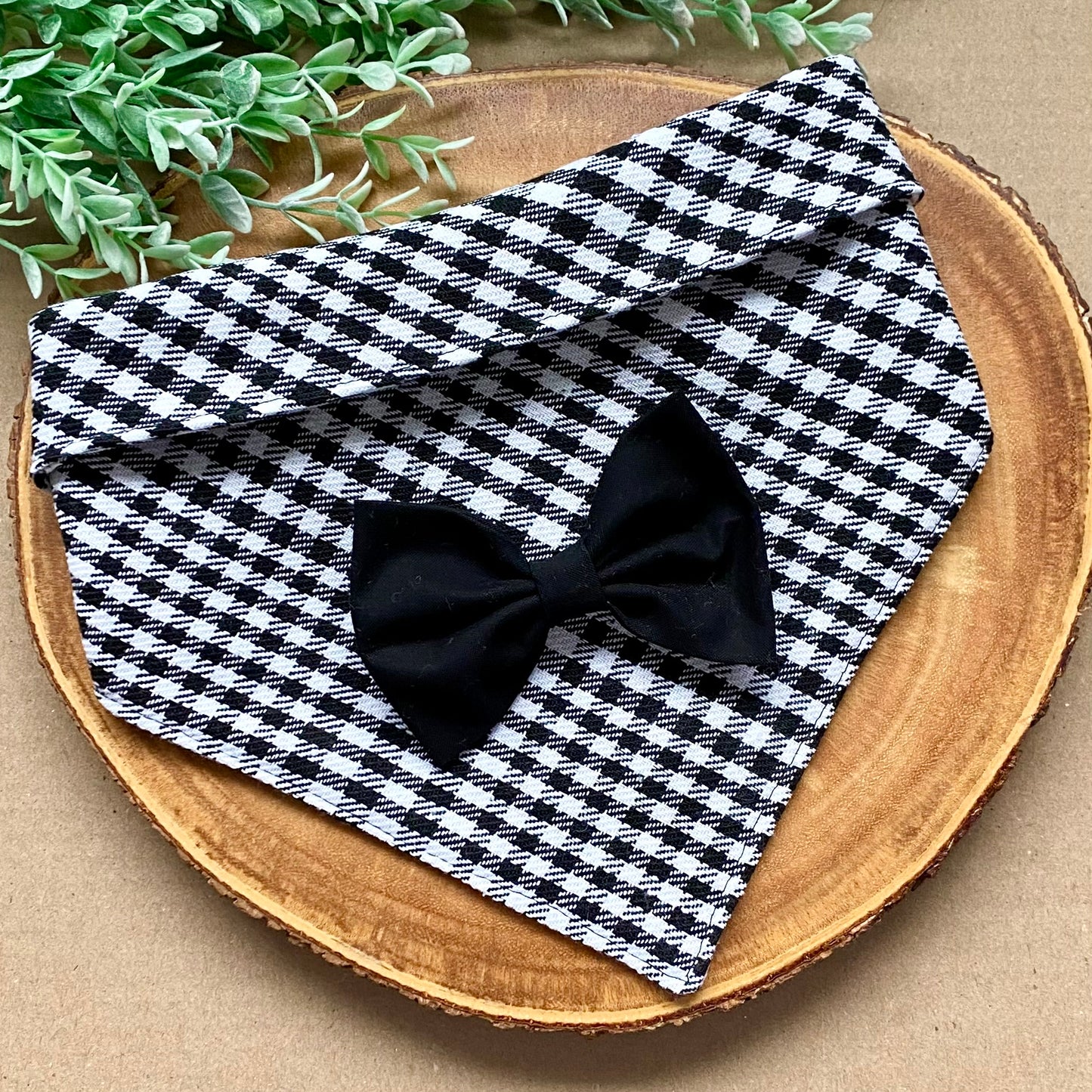 Black and White Dog Bandana with Bow - Bully Love Boutique