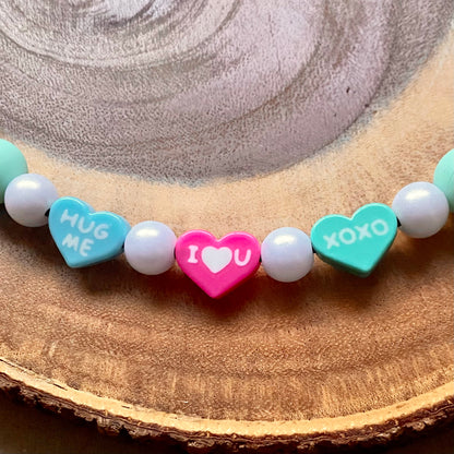 Candy Hearts Beaded Collar