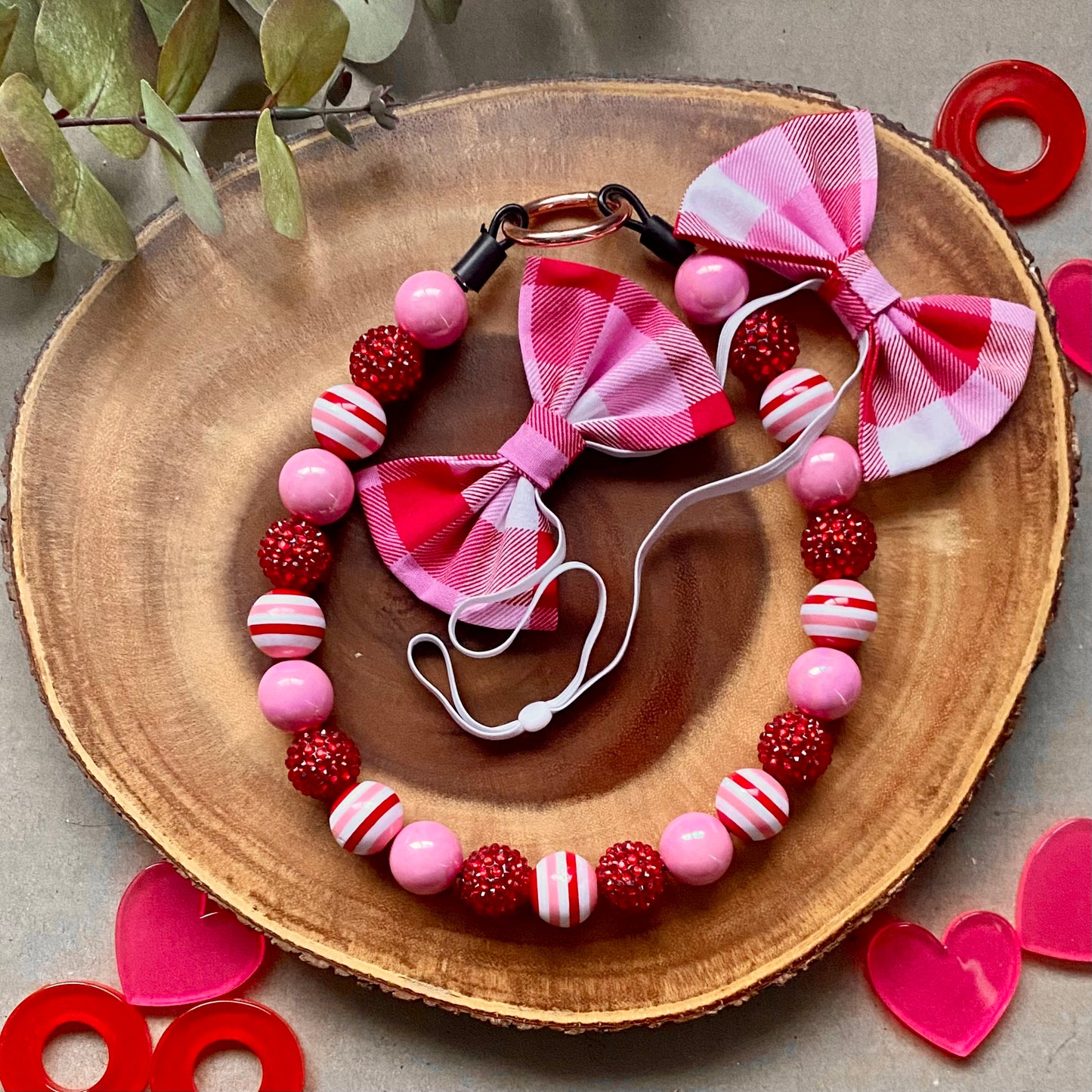 Pink & Red Plaid Double Bows