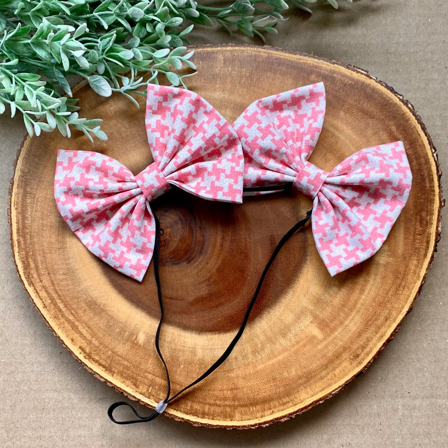 Houndstooth Jumbo Double Dog Bows