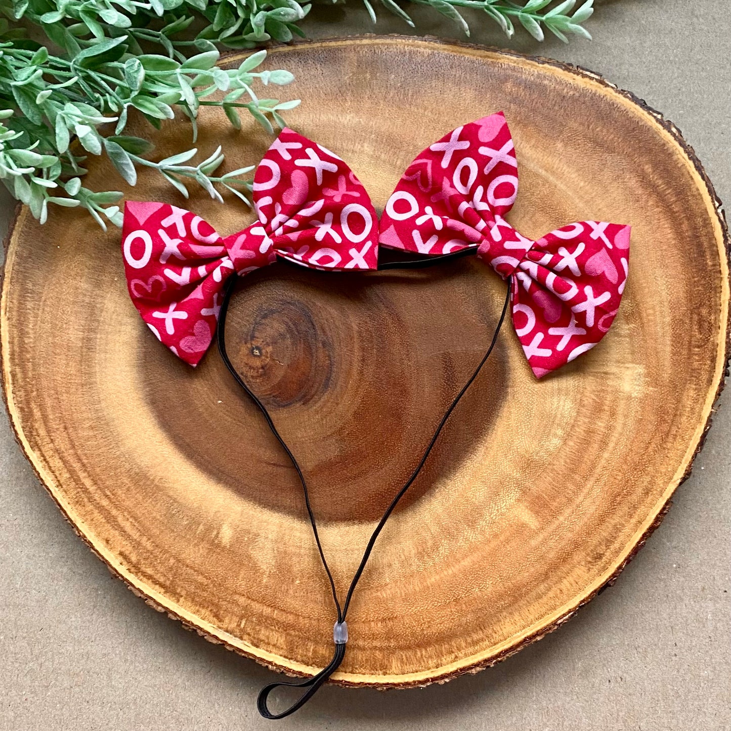 Hugs and Kisses Dog Double Bows - Bully Love Boutique