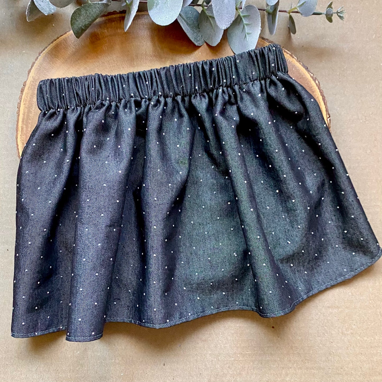 Black Glitter Denim Dog Skirt