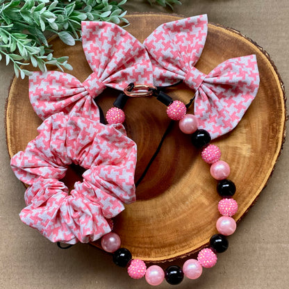 Houndstooth Cotton Scrunchie