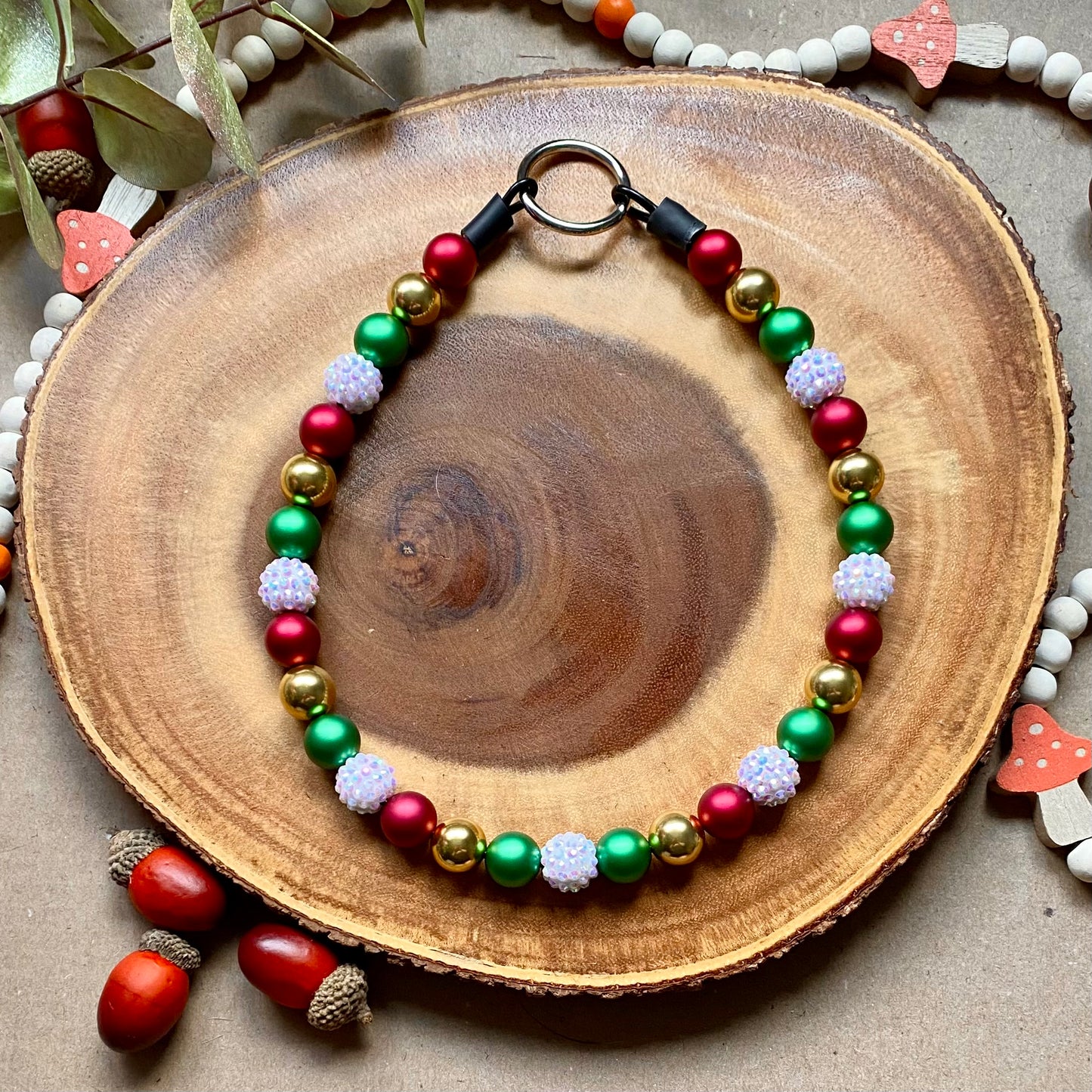 Christmas Ornament Beaded Collar