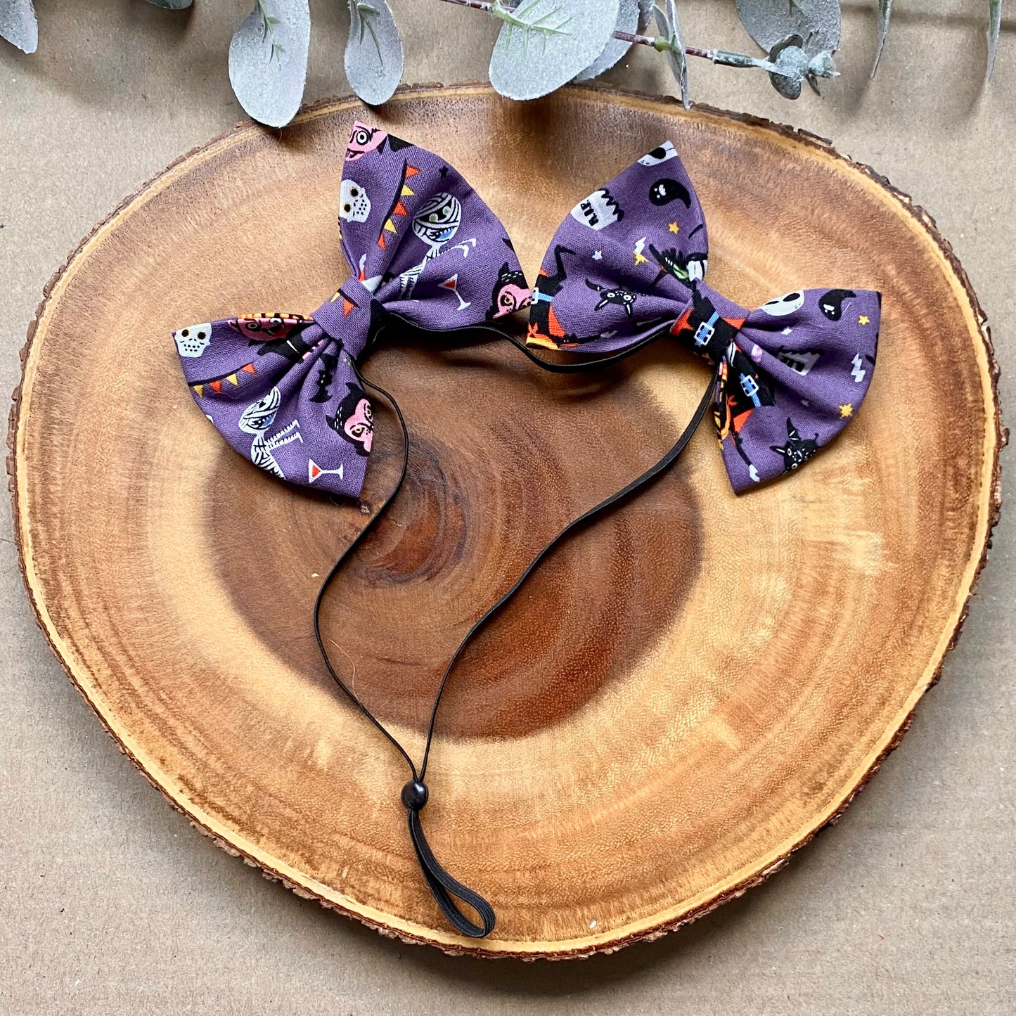 Monster Mash Dog Double Bows