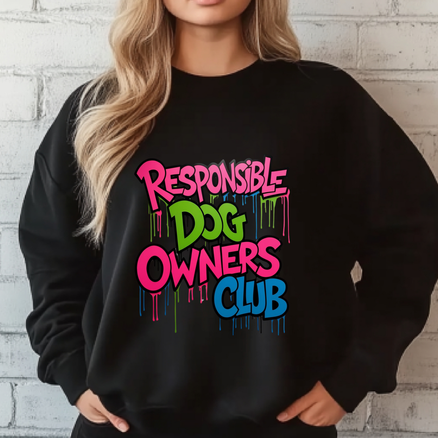 Neon Responsible Dog Owners Crewneck
