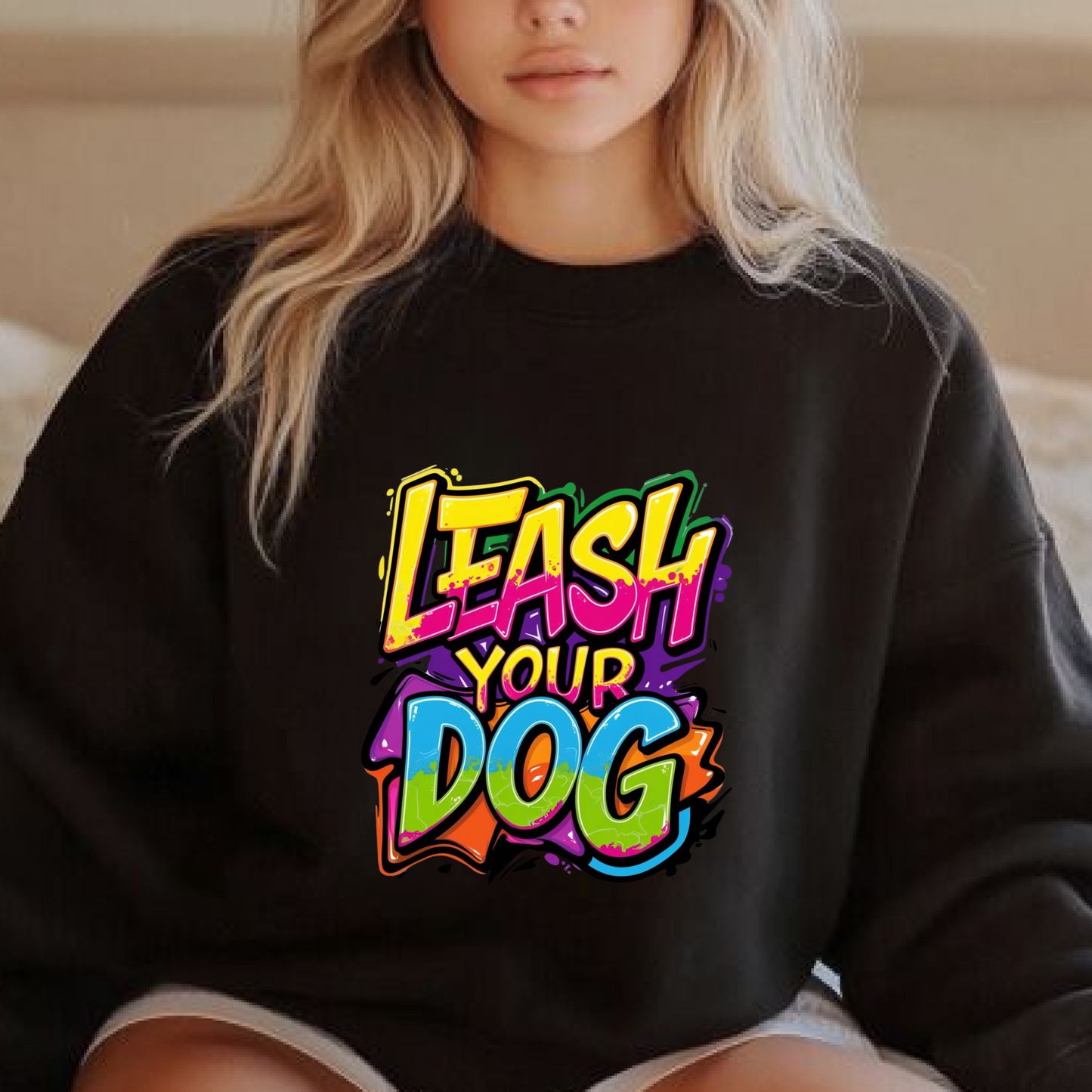 Neon Leash Your Dog 2.0 Crewneck