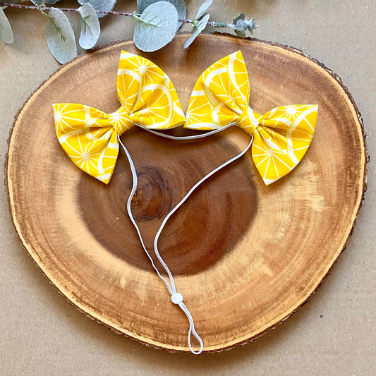 Lemon Dog Double Bows