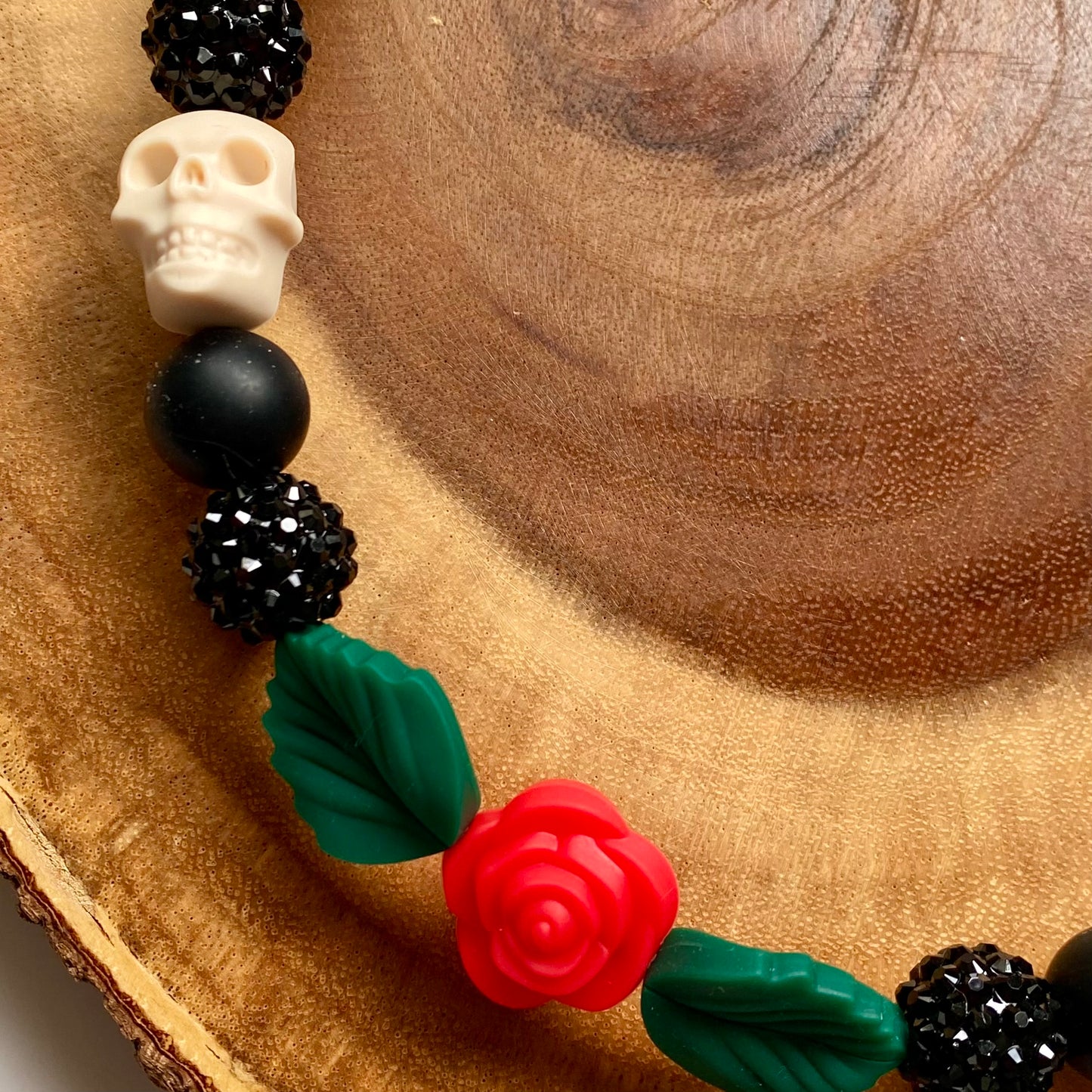 Skulls & Roses Beaded Collar